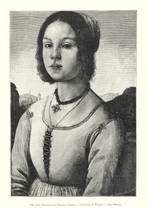Una giovane fiorentina, di Francesco Granacci, Collezioni di Firenze, Gli Uffizi da Italian School
