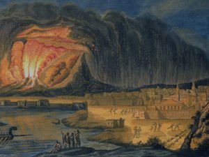 Eruzione del Vesuvio vicino a Napoli, c.1815 da Italian School