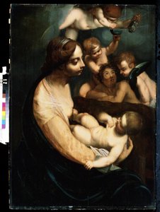 Vergine con bambino e angeli da Italian School