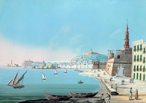 Veduta di Napoli dal Carmine, c.1845 da Italian School