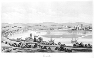 Veduta di Rochester nel 1669, da Viaggi di Cosimo III Granduca di Toscana, attraverso l