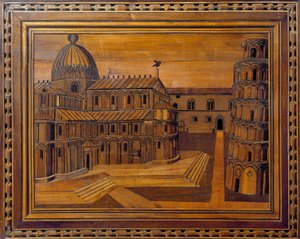 Veduta della Cattedrale di Pisa e della Torre Pendente sulla Piazza dei Miracoli da Italian School