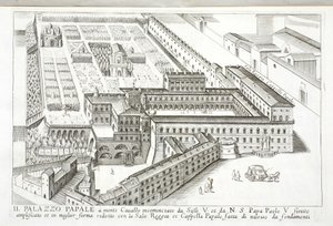 Veduta del Palazzo Papale al Monte Cavallo da Italian School