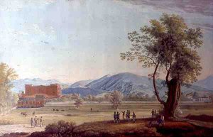 Vista della villa e del parco da Italian School