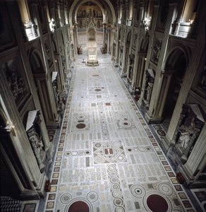 Vista della navata centrale della Basilica di San Giovanni in Laterano da Italian School