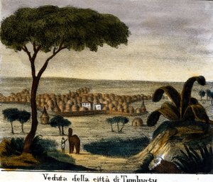 Veduta della città di Timbuktu in Mali nel XIX secolo da Italian School