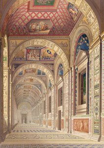 Veduta della loggia del secondo piano in Vaticano, con decorazioni di Raffaello, da Delle Loggie di Rafaele nel Vaticano, pubblicato come foglio sciolto nell