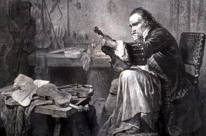 Liutaio nella sua bottega (incisione)
