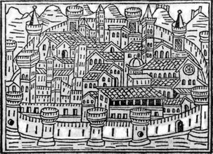 Città murata da Supplementum Chronicarum di Giacomo Filippo Foresti, 1506 da Italian School