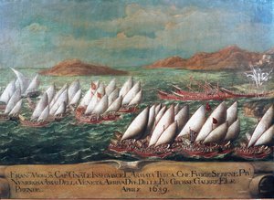 Guerra di Candia (Creta): la flotta veneziana durante la campagna guidata dal Doge Francesco Morosini contro i Turchi nel 1659