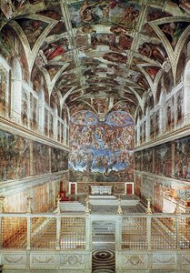 Vista interna della Cappella Sistina (prima del restauro) da Italian School Italian School