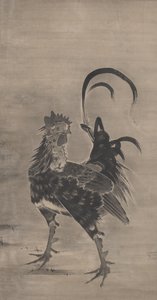 Galli, gallina e pulcini, sinistra di una coppia, 1795 da Ito Jakuchu