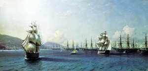 La Flotta del Mar Nero nella Baia di Teodosia, poco prima della Guerra di Crimea