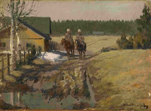 Cosacchi a cavallo, 1916 da Ivan Alexeyevich Vladimirov