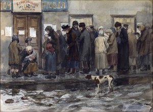 In attesa di ricevere un ottavo di libbra di pane di Vladimirov, Ivan Alexeyevich (1869-1947) da Ivan Alexeyevich Vladimirov
