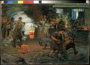 Operai in una fonderia da Ivan Georgievich Drozdov