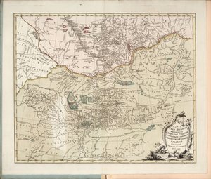 Mappa del fiume Irtysh, la parte meridionale del Governatorato della Siberia, 1777 da Ivan Ivanovich Islenyev
