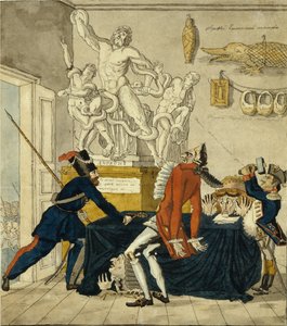 Napoleone Bonaparte vende beni rubati, 1813 da Ivan Ivanovich Terebenev