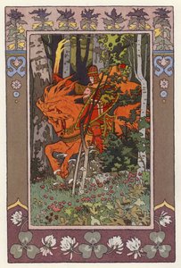 Illustrazione per Vassilisa La Bella (litografia a colori) da Ivan Yakovlevich Bilibin