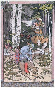 Scena da una fiaba russa, 1899 da Ivan Yakovlevich Bilibin