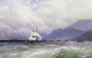 Paesaggio Costiero con Navi al Largo di Trebisonda, 1888