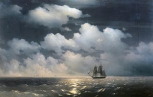 Brig Mercury attaccato da due navi turche da Ivan Konstantinovich Aivazovsky