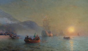 Cristoforo Colombo salpa da Palos, 1892 da Ivan Konstantinovich Aivazovsky