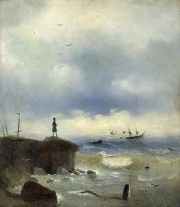 Pushkin che guarda il Mar Nero, 1838 da Ivan Konstantinovich Aivazovsky