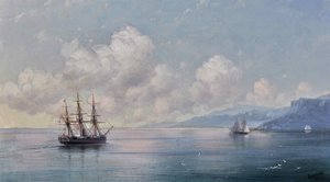 Nave al largo della costa della Crimea, 1881 da Ivan Konstantinovich Aivazovsky