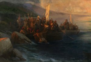 Lo sbarco di Cristoforo Colombo a San Salvador, 12 ottobre 1492, 1892