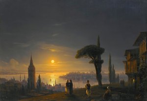 La Torre di Galata al chiaro di luna, 1845