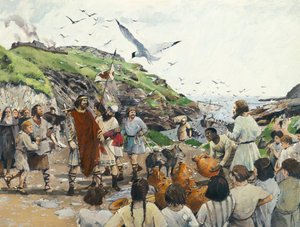 Castello di Tintagel, leggendario luogo di nascita di Re Artù, Cornovaglia, Età oscura