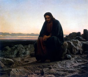 Cristo nel deserto o Cristo nel deserto da Ivan Nikolaevich Kramskoy