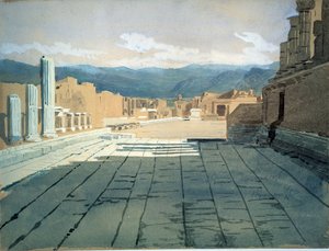 Pompei (Italia). Vedute del foro delle rovine romane nella baia di Napoli, davanti al Vesuvio. Opera di Ivan Nikolayevich Kramskoi (1837-1887), acquerello su carta da Ivan Nikolaevich Kramskoy