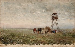 Cosacchi sotto una torre di guardia al confine del Caucaso