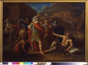 Alessandro Magno visita Diogene a Corinto
