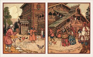 Illustrazione per La fiaba del pescatore e del pesce, 1933 da Ivan Yakovlevich Bilibin
