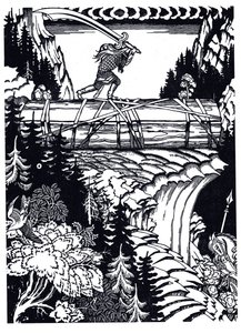 Ilya Muromets e Svyatogor, 1934 da Ivan Yakovlevich Bilibin