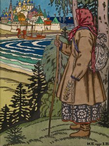 Ragazza contadina. Illustrazione per il libro Contes de l