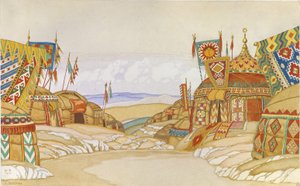 Il campo dei Polovtsiani. Scenografia per l