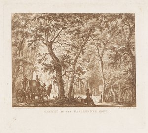 Carrozza e passeggiatori nella Haarlemmerhout