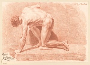 Nudo maschile inginocchiato, visto di lato (2° premio 1804)