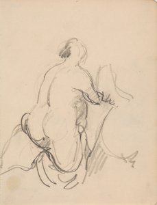 Donna nuda in piedi, vista da dietro da J.A. Jerichau