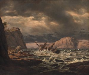 Un naufragio sulla costa della Norvegia da Johan Christian Dahl