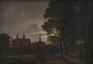 Castello di Frederiksborg al chiaro di luna