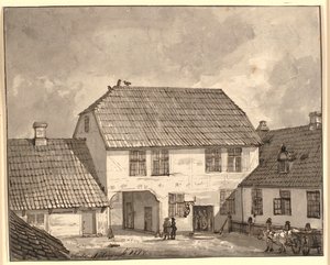 Interno di cortile a Sorø da Johan Christian Dahl