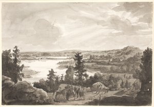 Veduta di un lago, Norvegia da Johan Christian Dahl