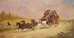 La carrozza della posta reale tra la volpe e la caccia, 1881 da J.C. Maggs