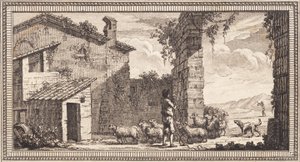 Un pastore con pecore e capre da J.F. Clemens
