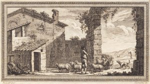 Un pastore con pecore e capre da J.F. Clemens